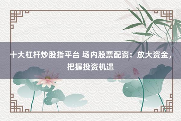 十大杠杆炒股指平台 场内股票配资：放大资金，把握投资机遇