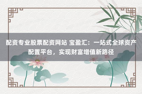 配资专业股票配资网站 宝盈汇：一站式全球资产配置平台，实现财富增值新路径