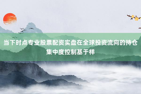 当下时点专业股票配资实盘在全球投资流向的持仓集中度控制基于样