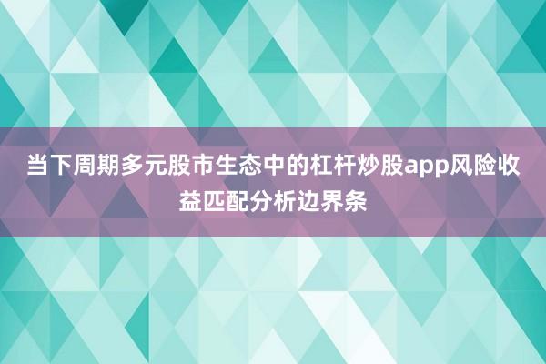 当下周期多元股市生态中的杠杆炒股app风险收益匹配分析边界条