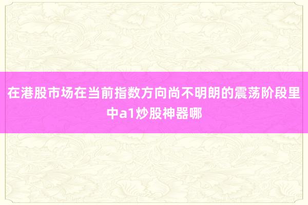 在港股市场在当前指数方向尚不明朗的震荡阶段里中a1炒股神器哪