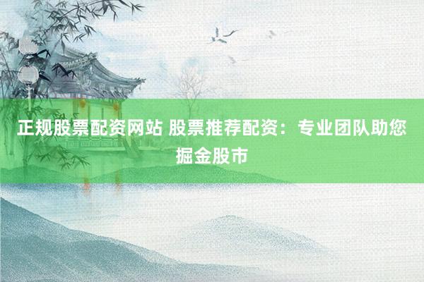 正规股票配资网站 股票推荐配资：专业团队助您掘金股市
