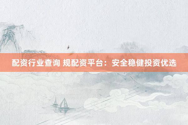 配资行业查询 规配资平台：安全稳健投资优选