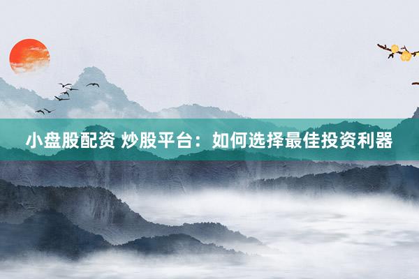 小盘股配资 炒股平台：如何选择最佳投资利器
